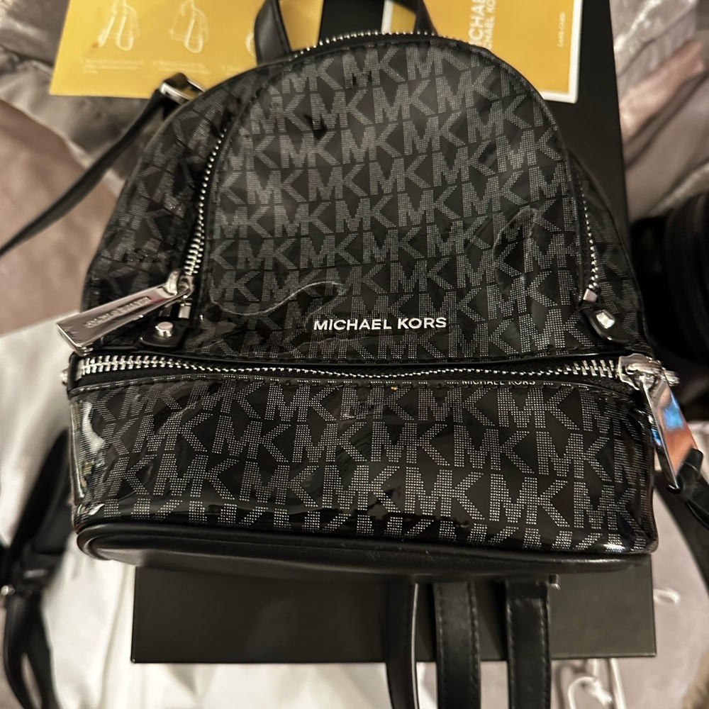 Michael Kors Black Interior Backpack